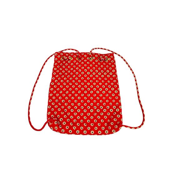 Vera Bradley Americana Red Paisley Drawstring Backsack Front Pocket Quilt - Picture 4 of 5